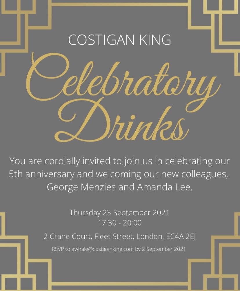 Costigan King 5 Year Anniversary